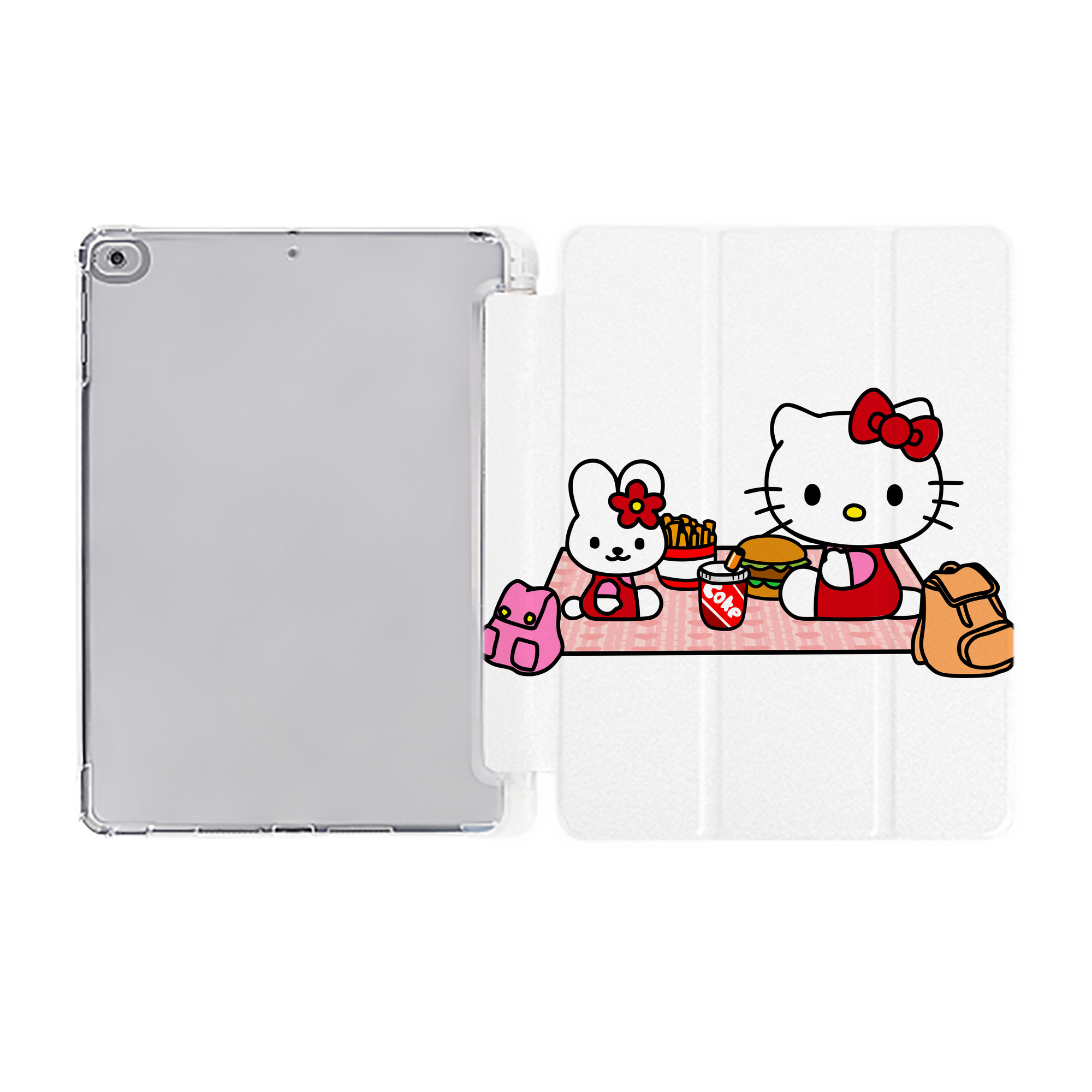 （画像用） Hello Kitty ハローキティ IPad ケース ペン収納付き 三つ折りスタンド PUレザー×シリコン 対応機種9.5/10.5/10.9インチ